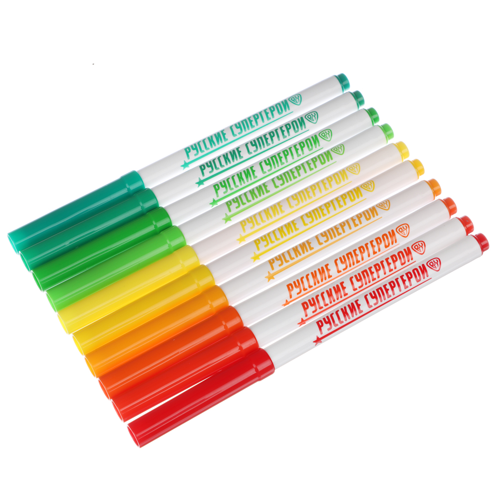 BY Русские Супергерои Фломастеры, 50цветов, большие, смываемые, пласт.бокс - подставка - #6