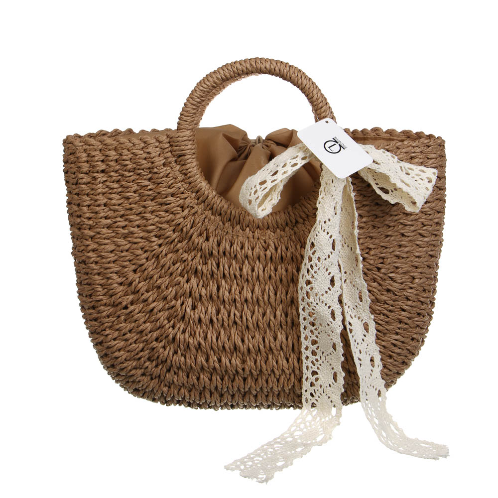 Сумка пляжная плетенная тм ЮL, 40x42см, папирус - #10