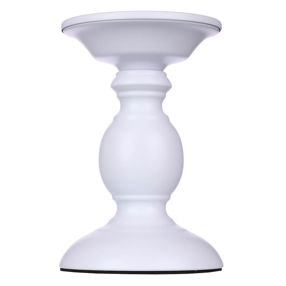 Подсвечник металл 16 см, белый - #2