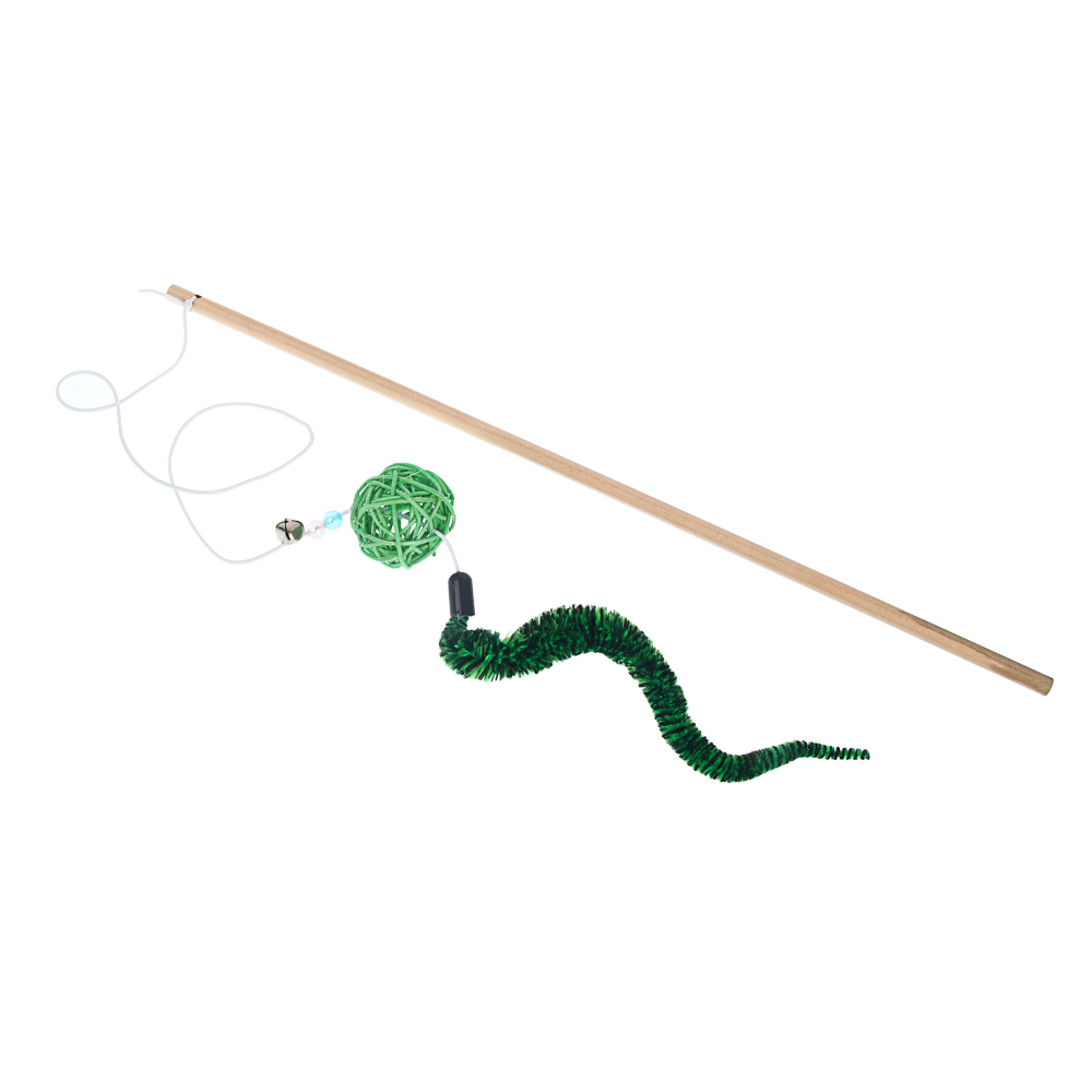 Игрушка-дразнилка для кошек тм VETTA, с плетеным шаром - #3