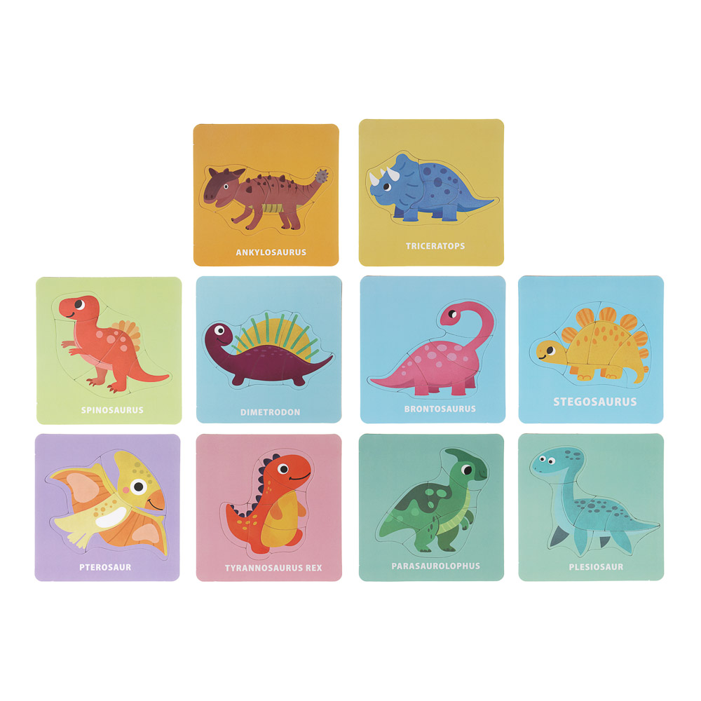 Набор развивающих пазлов, 10 карточек, 14х13,5х3,5см, 3 дизайна - #5