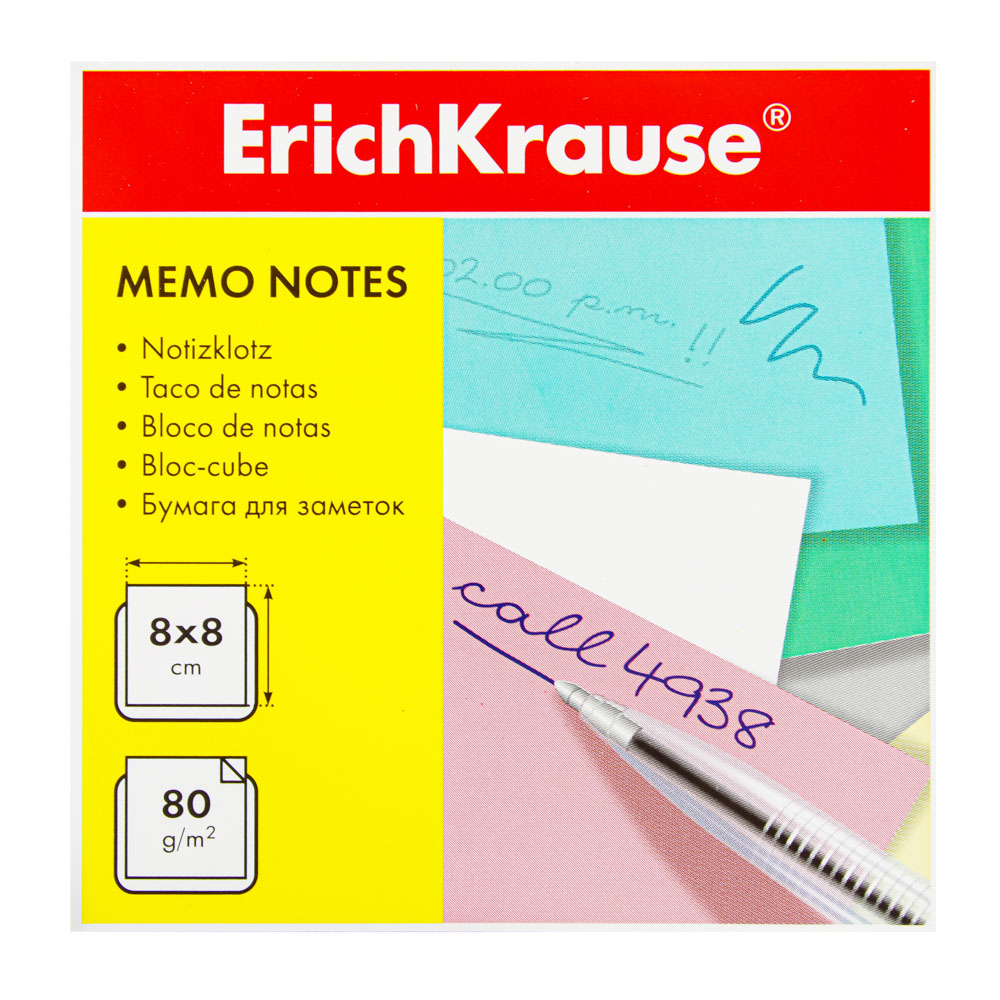 Erich Krause Блок для записей, 8x8х8см, белый блок, в пластиковом коробе, 2 цв.короба, 36987, 36988 - #5