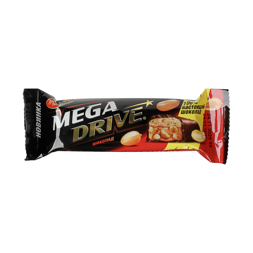 Шоколадный батончик MEGA DRIVE с начинкой арахис нуга мягкая карамель 47г - #1