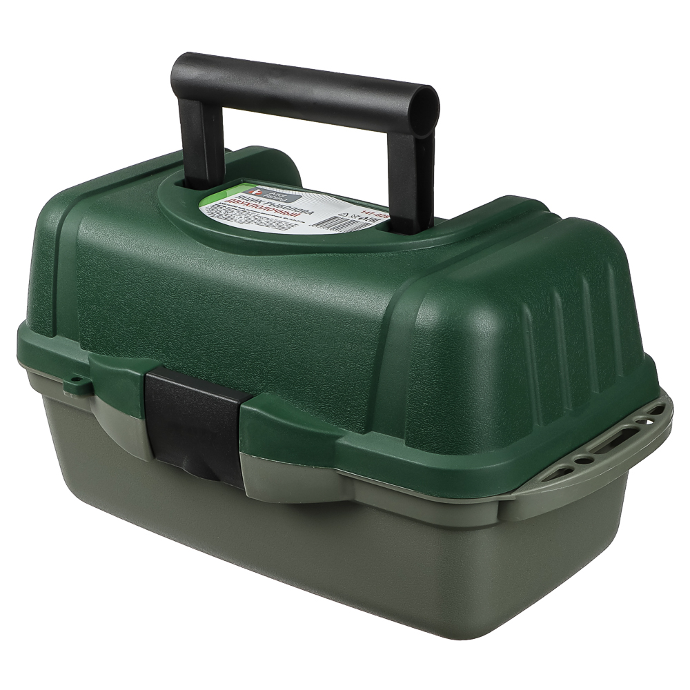 AZOR FISHING Ящик рыболова двухполочный, 40x19,5x21см, пластик, зеленый (MB-PL-07_1 ) - #4