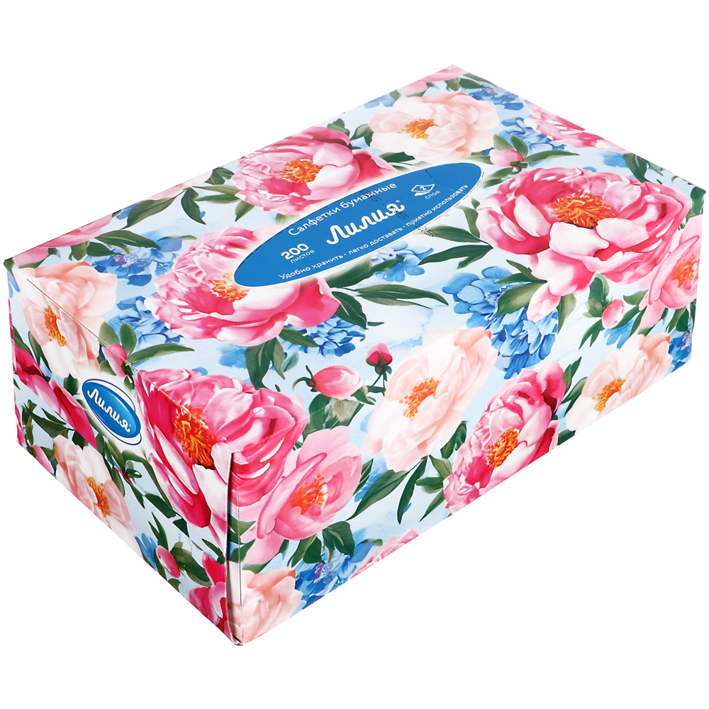 Салфетки бумажные двухслойные Лилия non-stop, 4 дизайна, 200л - #9