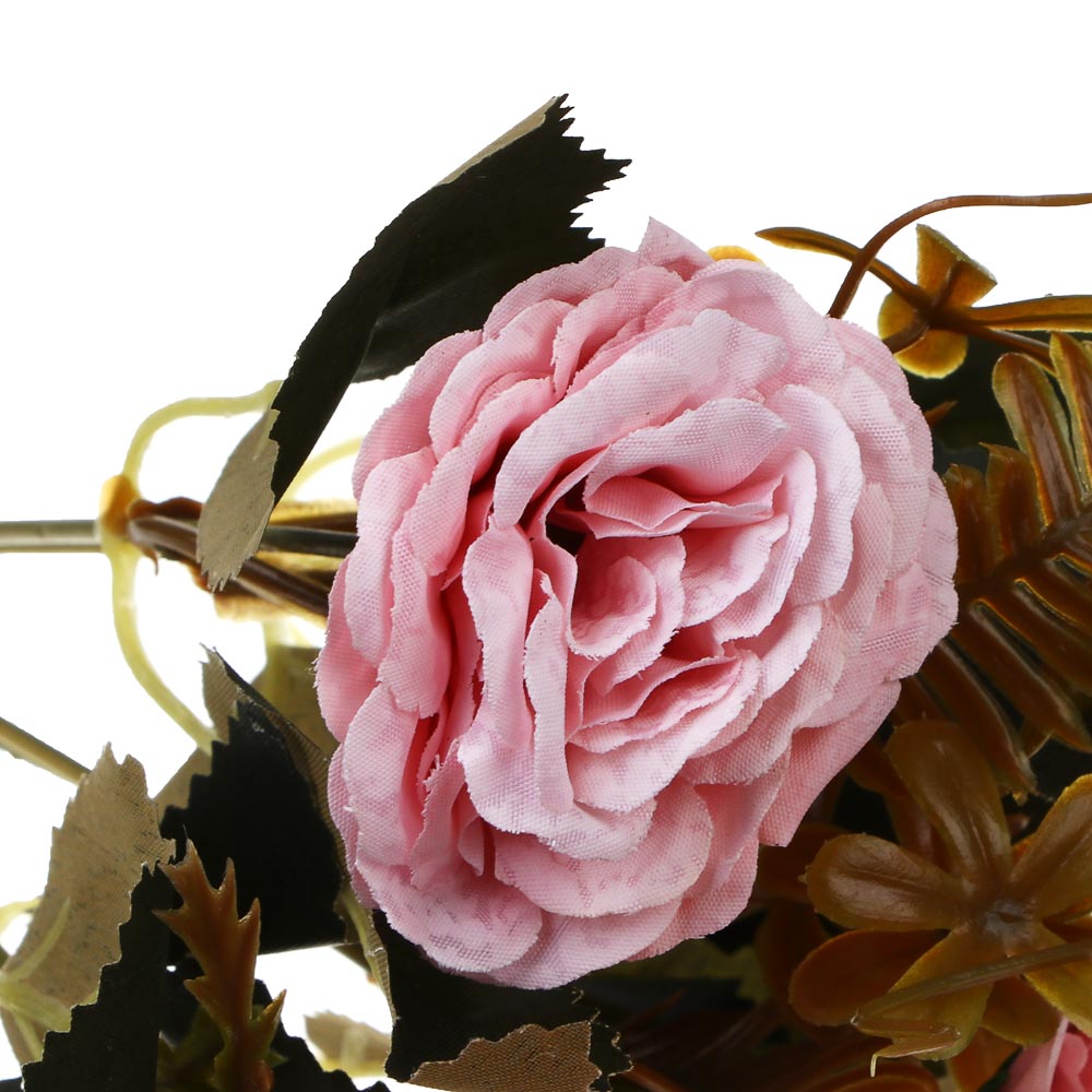 LADECOR Букет искусственных цветов, розы, 30 см, пластик, ткань, проволока, 4 цвета - #3