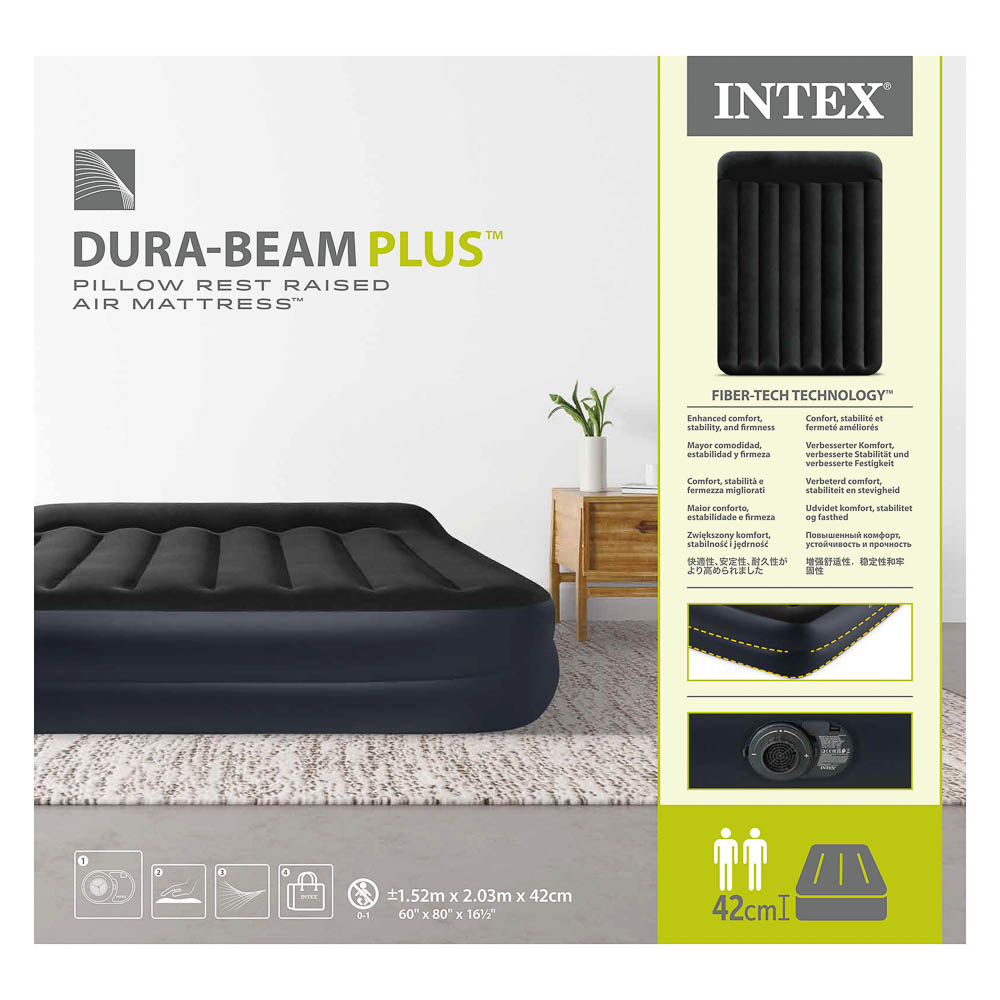 Матрас надувной тм Intex с подголовником, встр.насос 220В, 203х152х42см, до 272кг, 64124ND - #8