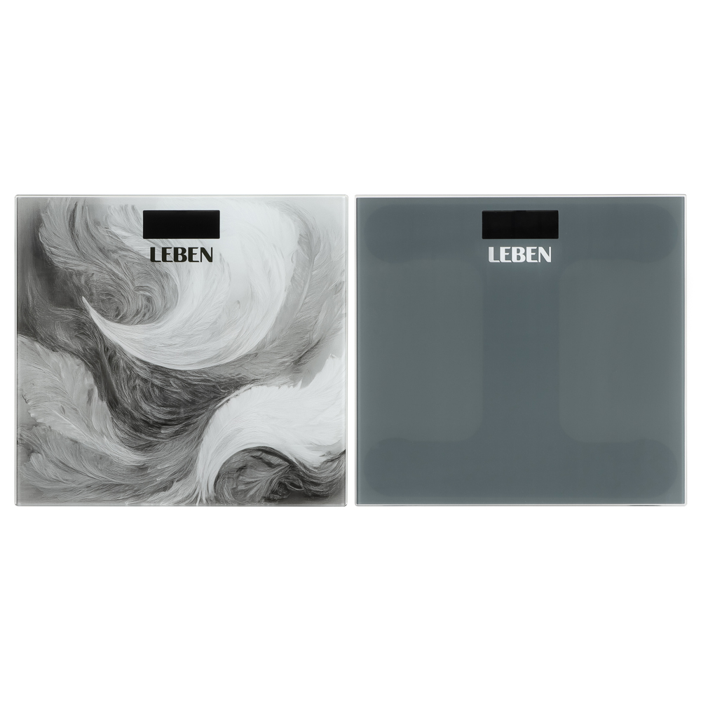 LEBEN Весы напольные электронные "Grey", ЖК-дисплей, макс. нагр.до 180кг - #1