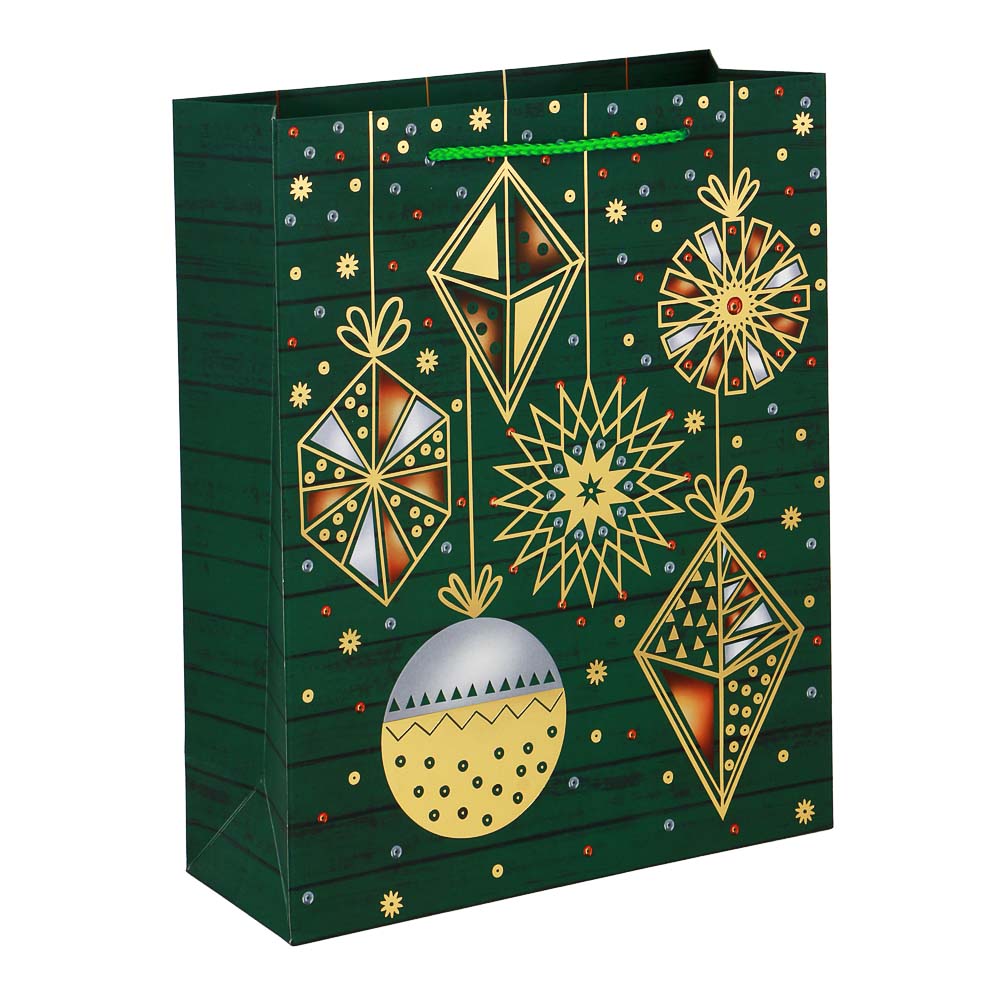 Пакет подарочный Сноубум "Новогодние узоры", 26x32x10 см - #2