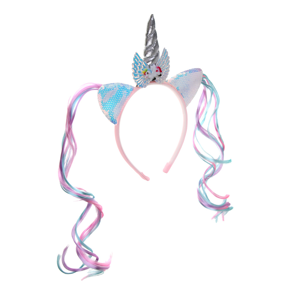 СНОУ БУМ Ободок "Единорог", диаметр 11,5см, пластик, полиэстер - #2