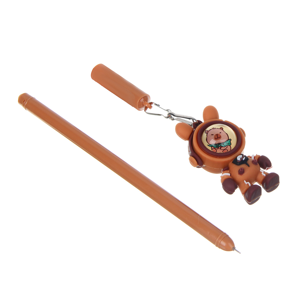 Ручка гелевая синяя с брелоком "Капибара" - #2