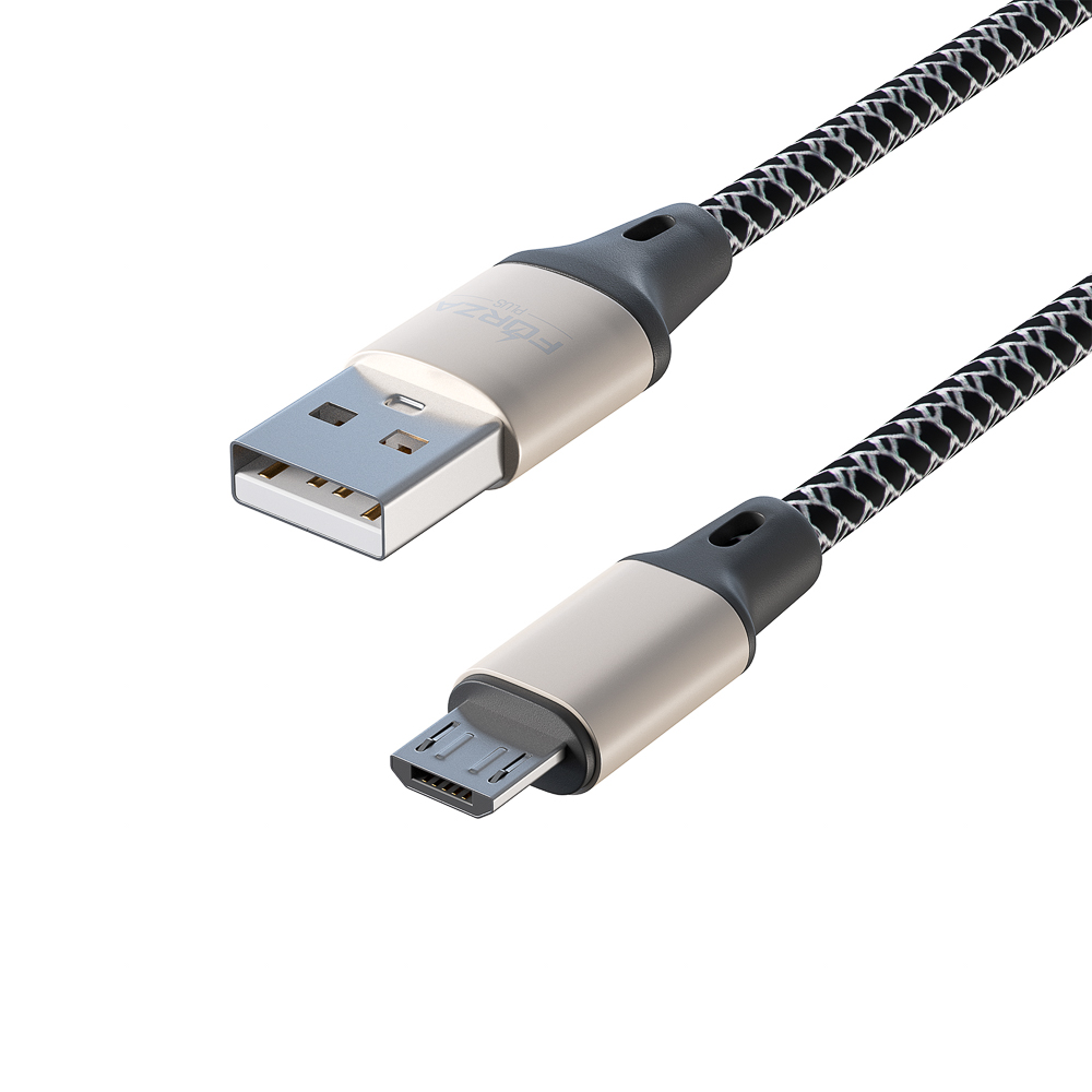 FORZA Кабель для зарядки Футбол Micro USB, 1м, 2А, стикеры в комплекте, 2 цвета, пакет - #4