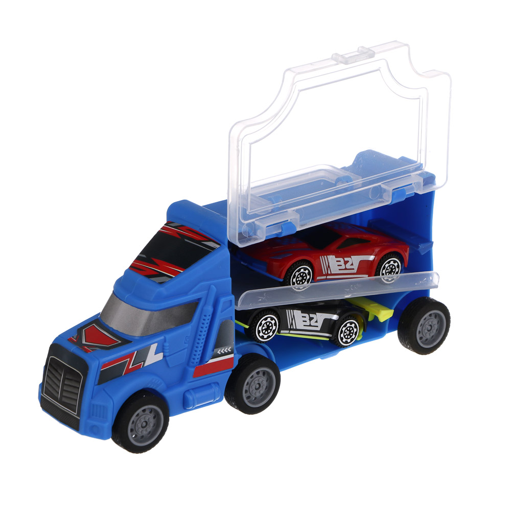 ИГРОЛЕНД Автовоз с двумя машинками, ABS, 16,5х7,2х5 см, 3 дизайна - #6