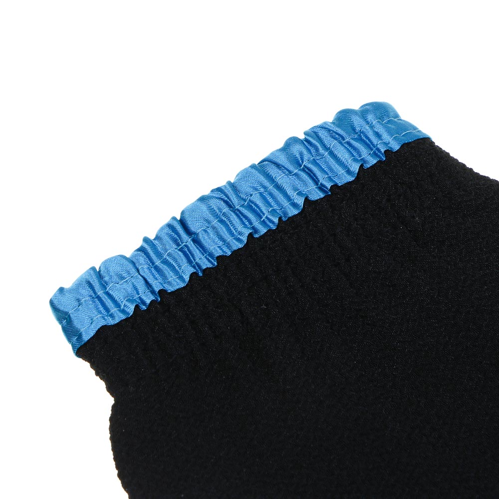 ЮL Мочалка скрабер кесе для пилинга жесткая, полиэстер, 22х14см, черная, МЭ24-05 - #3