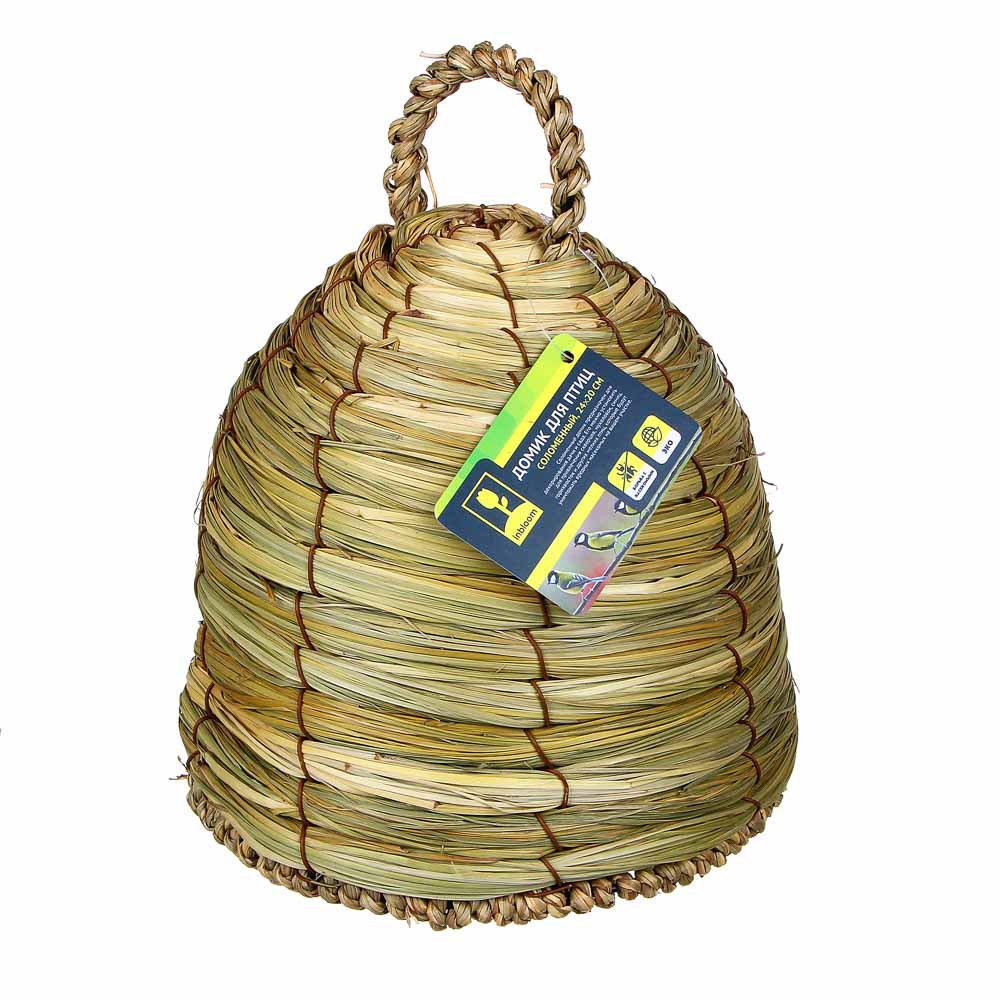 INBLOOM Домик для птиц из соломы, 24x20см - #3