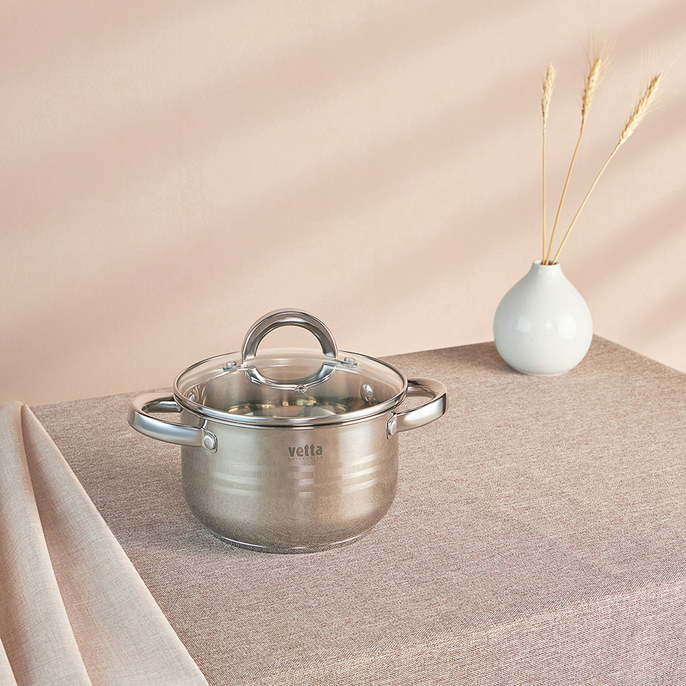 VETTA Фултон Кастрюля 18х10,5см, 2,1л, со стекл. крышкой, индукция - #5