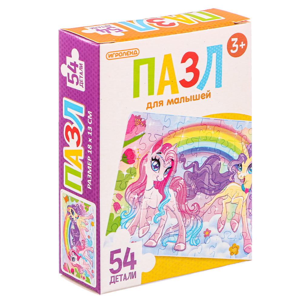 ИГРОЛЕНД Пазл 54 детали Мультфильмы, картон, 18х13см, 8-12 дизайнов, ORIGAMI - #12