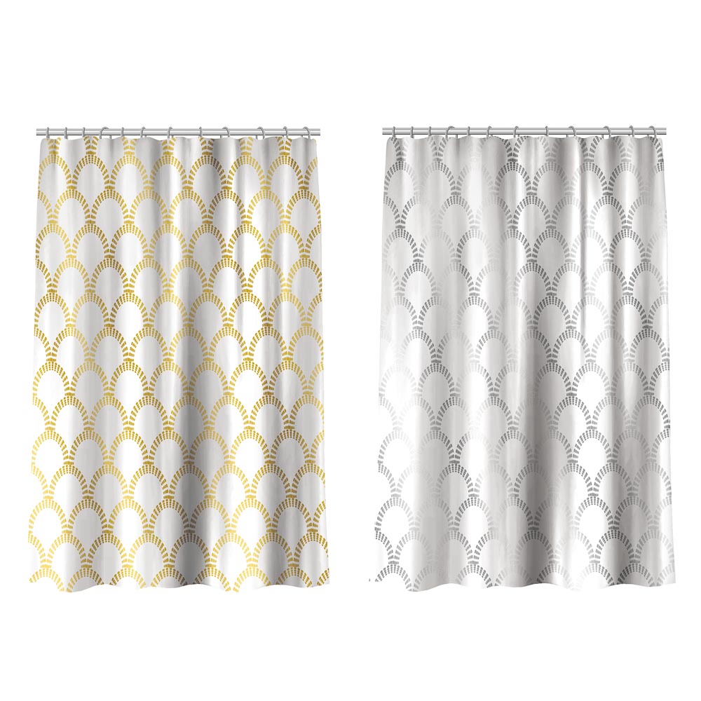 VETTA Шторка для ванной, полиэстер, 180x180см, "Золото и серебро", 2 цвета - #1