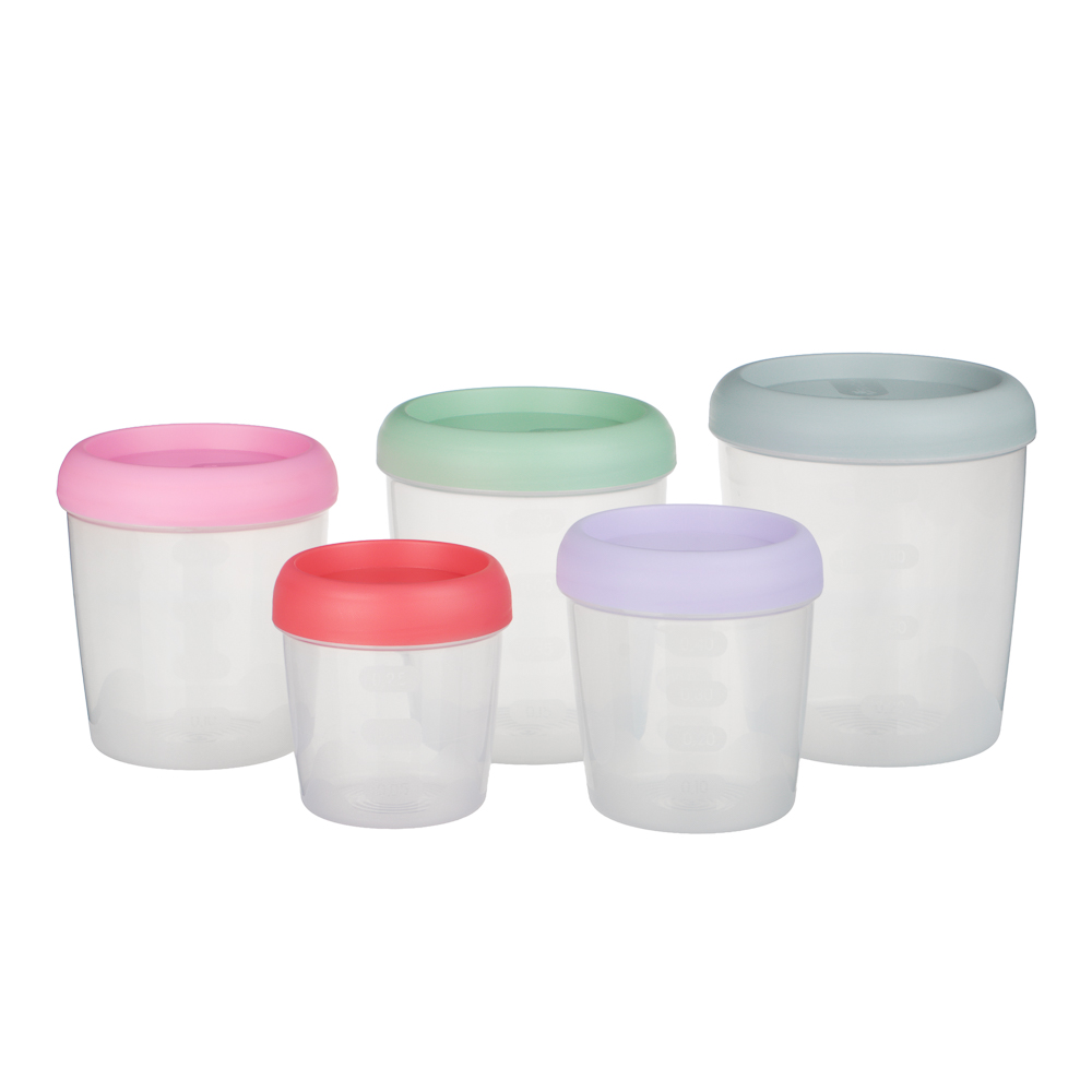 Набор банок для продуктов с завинчивающейся крышкой 5шт (1,4л; 1,05л; 0,75л; 0,55л; 0,4л), пластик - #1