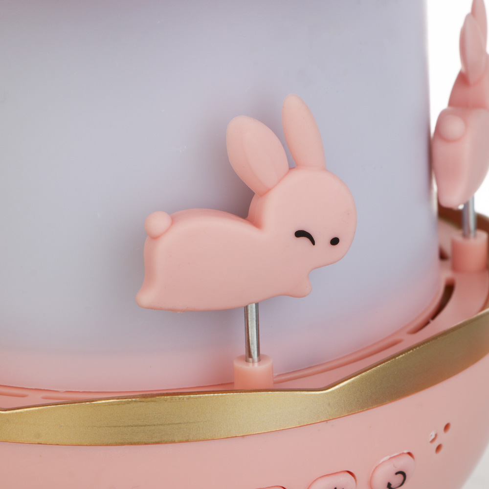 Светильник-ночник проектор BY Карусель, 6 проекций, акб. 1200mAh, USB 5В, розовый - #6