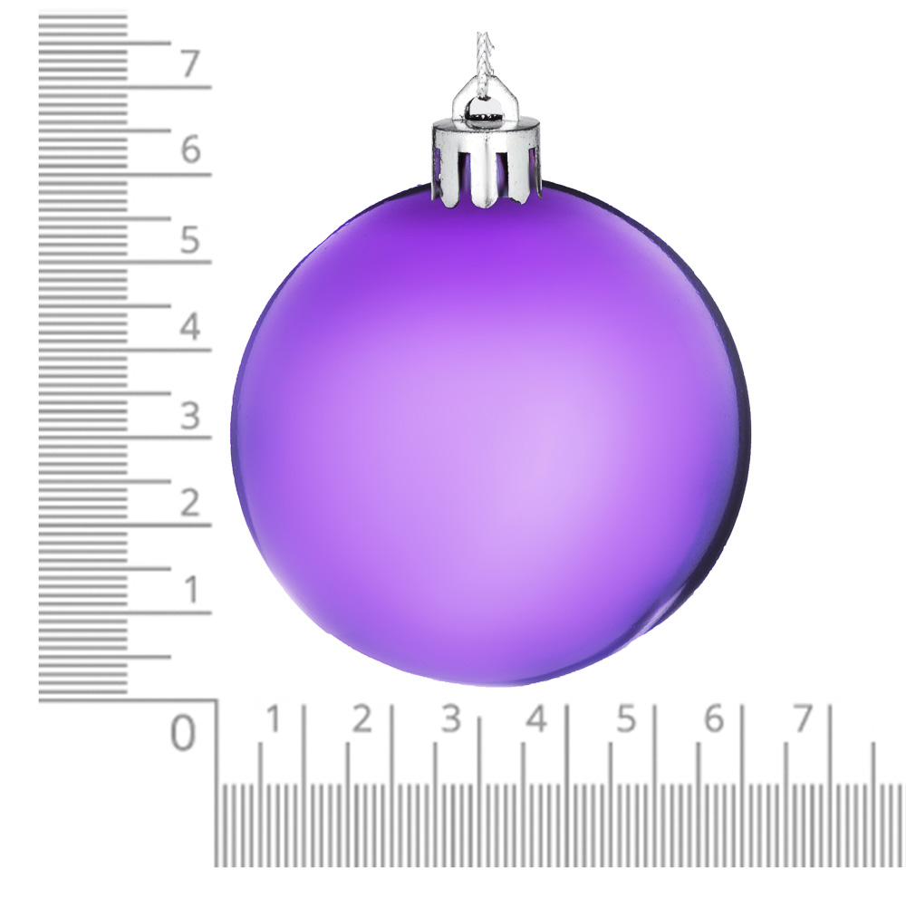 Елочные шары набор СНОУ БУМ 6шт, 6см, пластик, в пакете, ассортимент цветов, глянец - #2