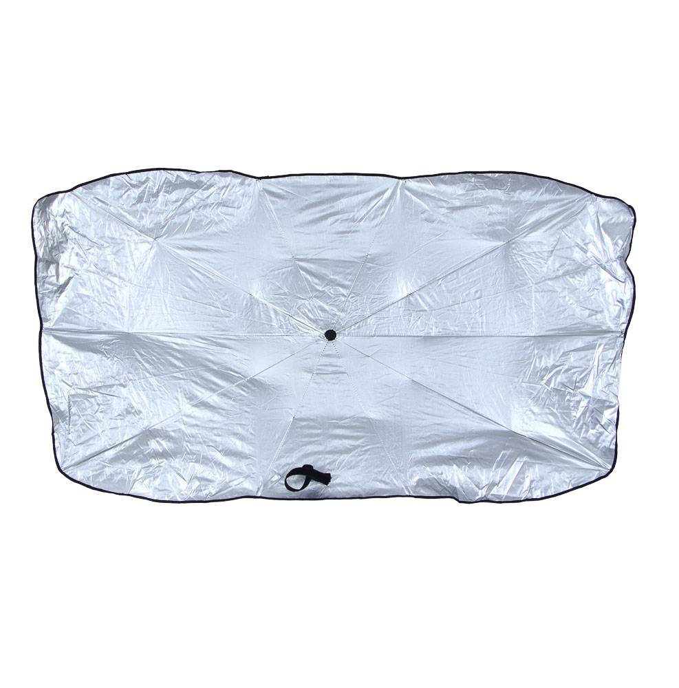 ЕРМАК Шторка солнцезащитная на лобовое стекло, 140x79см, серебристая, зонт - #1