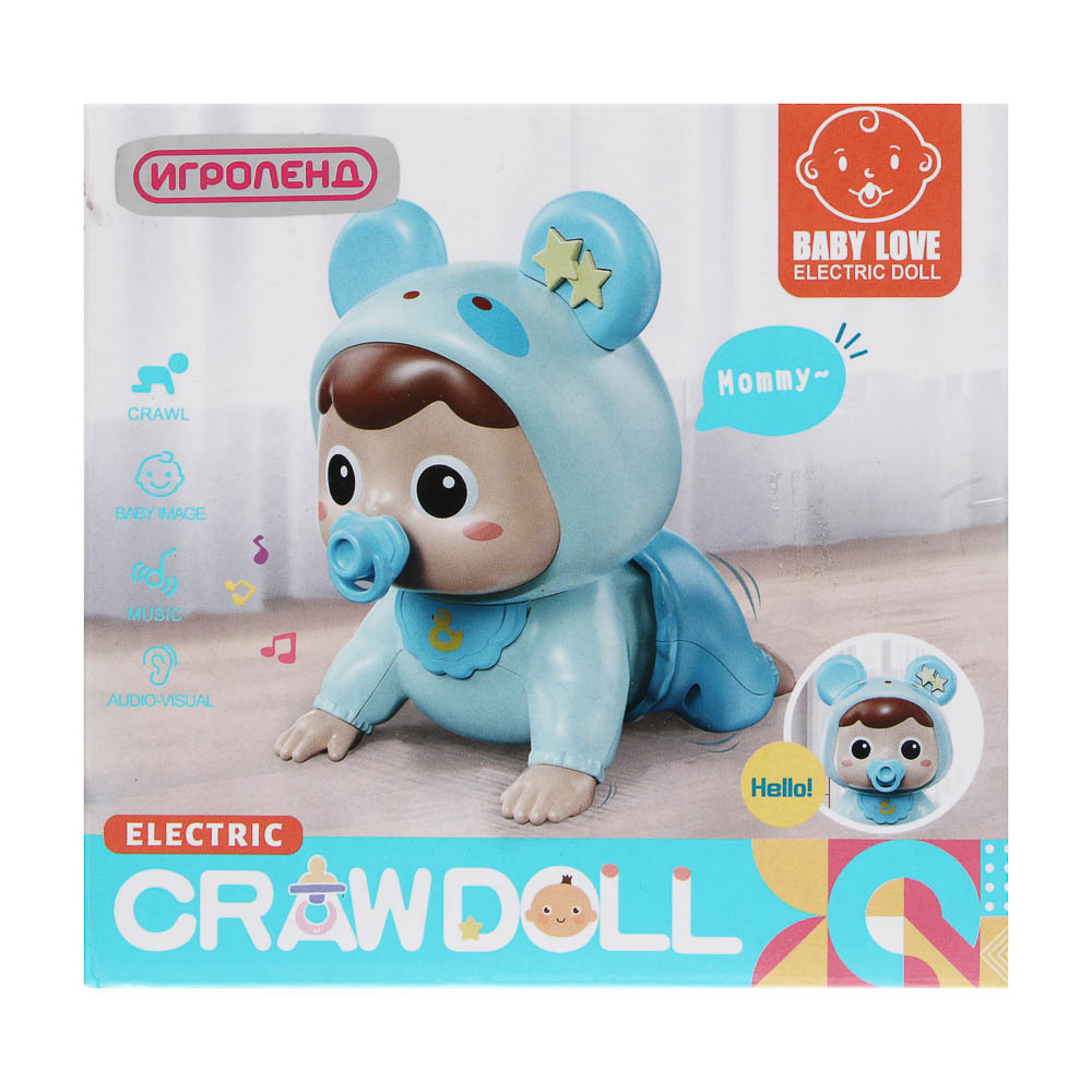 ИГРОЛЕНД Игрушка интерактивная ползунок "Малыш", звук, ABS, 2хААА, 13х9х12,5 см - #2