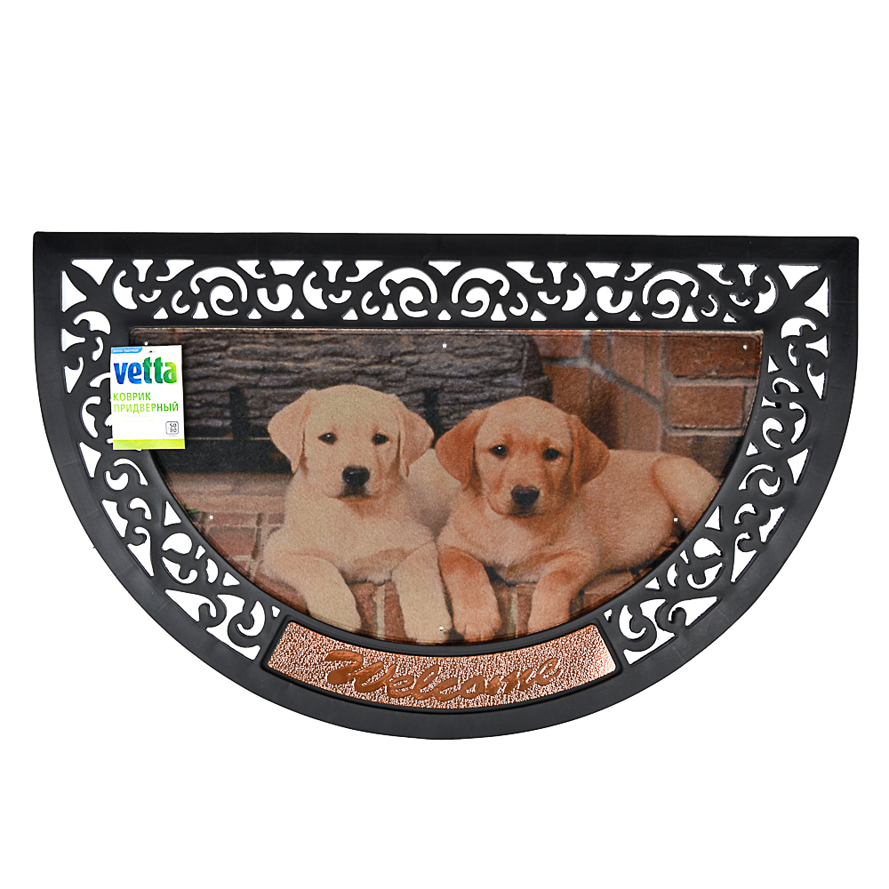 VETTA Коврик придверный, резиновый с ворсом полиэстер, 50x80см, 4 дизайна - #4