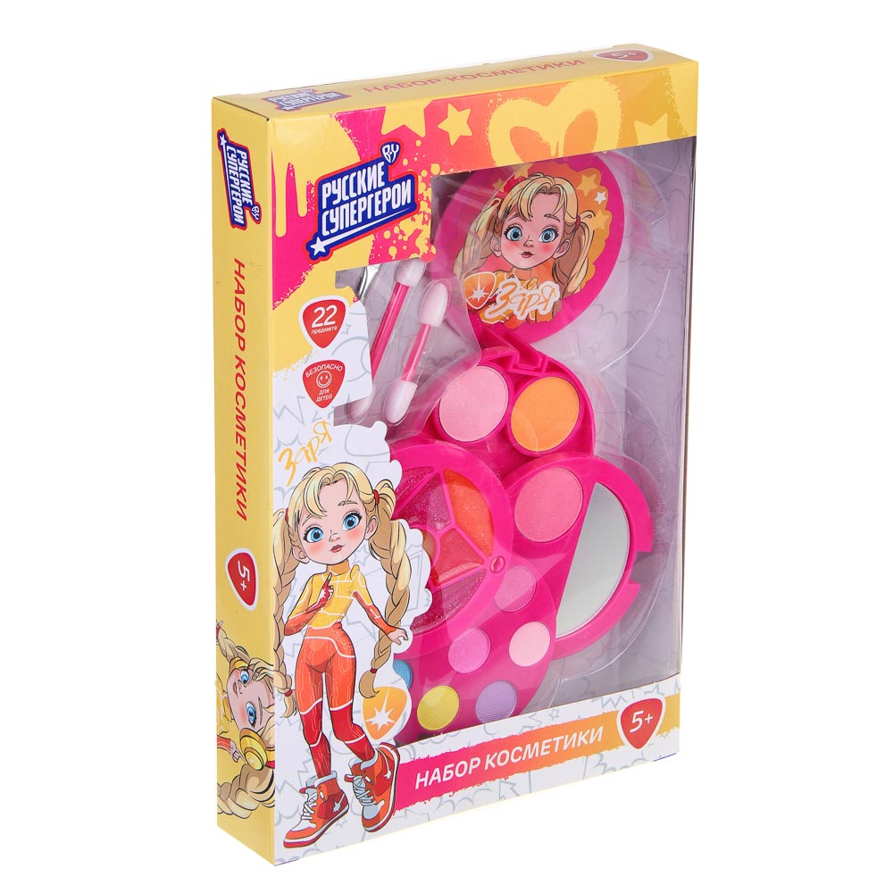 BY Русские Супергерои Набор детской косметики: тени, блески для губ, аппликатор, зеркало, #77020 - #9