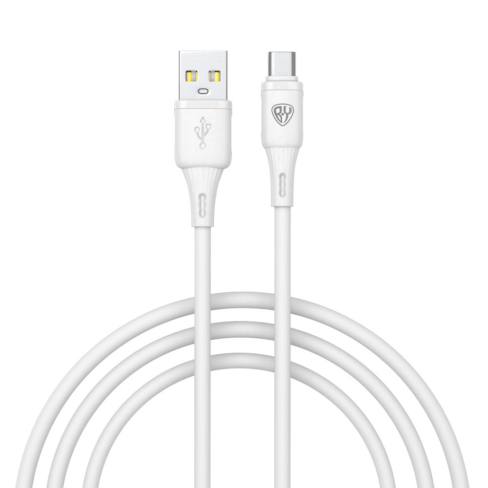Кабель для зарядки USB(A)-Type C BY Twist, 36Вт, 1 м, 3A, гибкий силикон, белый - #1