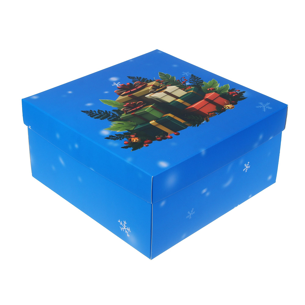 Коробка складная, 19,5x19,5x9,5см, бумага, арт.1, 4 дизайна - #2