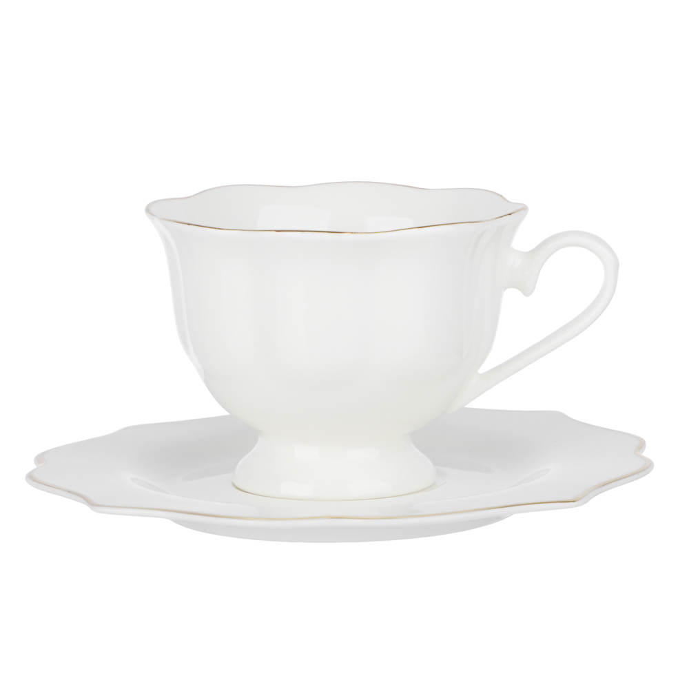 Набор чайный 2 пр., 175мл, MILLIMI, Лаура с золотой отводкой, фарфор - #1