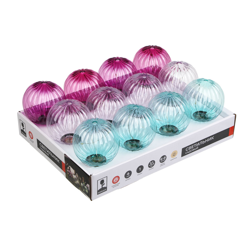 Светильник сад. на солн. батарее тм INBLOOM, 8.5х13.5см, 4LED, шампань, 40mAh Button cell, 1реж., PP - #5