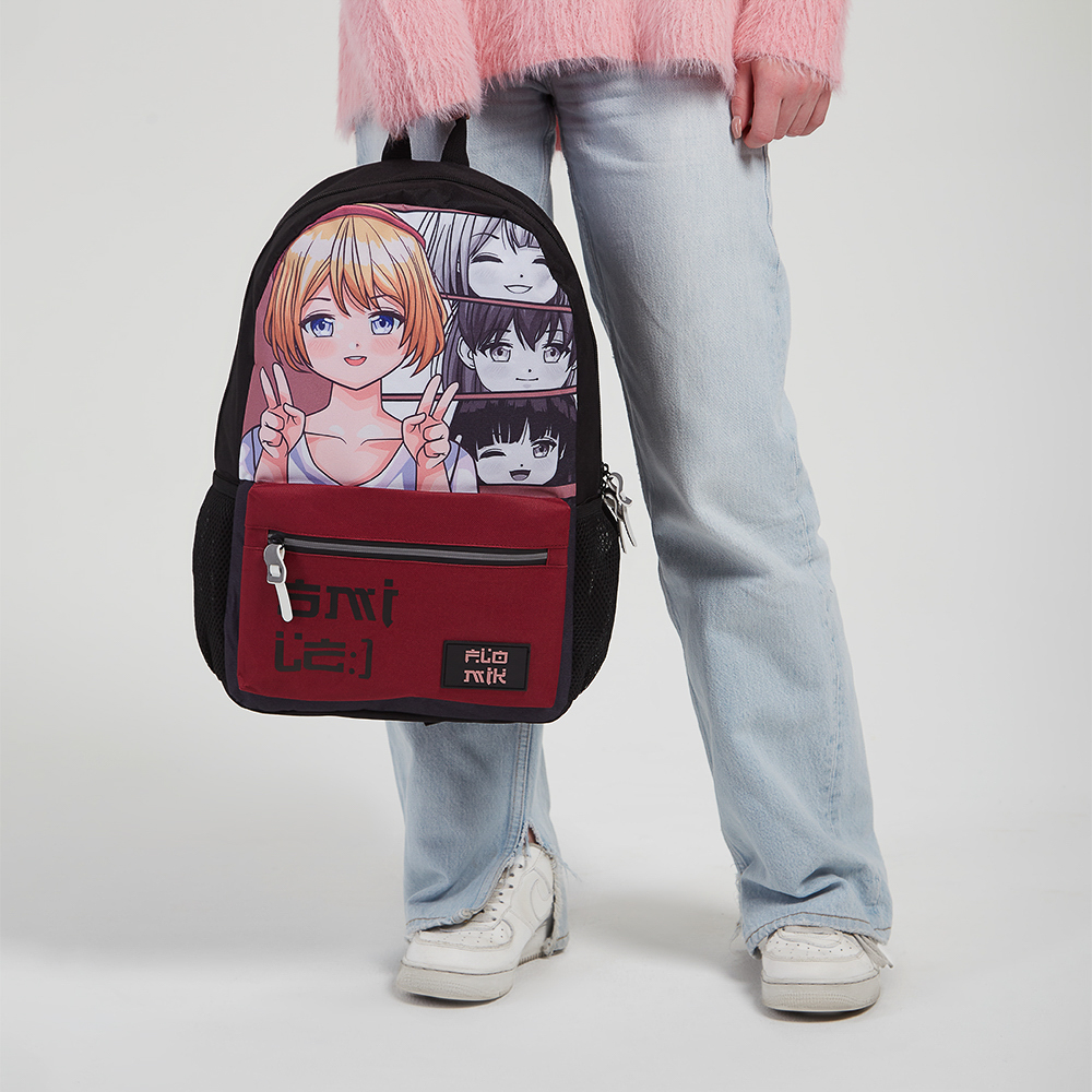 Японский стиль Рюкзак подростковый 43,5х29х13,5см, 1 отд., 3 карм., ПЭ, нашивка и пулеры из силикона - #12