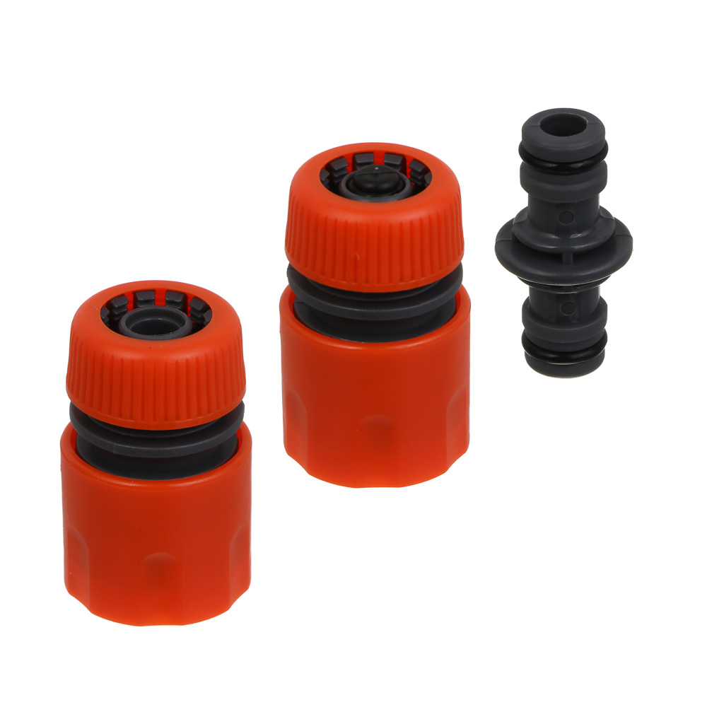 INBLOOM Набор для полива d1/2" (коннектор-1шт., коннектор с аквастопом-1шт., двойник-1шт.), ПП - #1