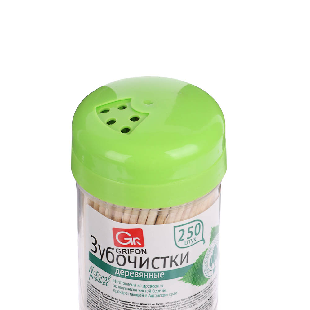 Зубочистки тм GRIFON, береза, пластиковая упаковка, 250 шт. - #2