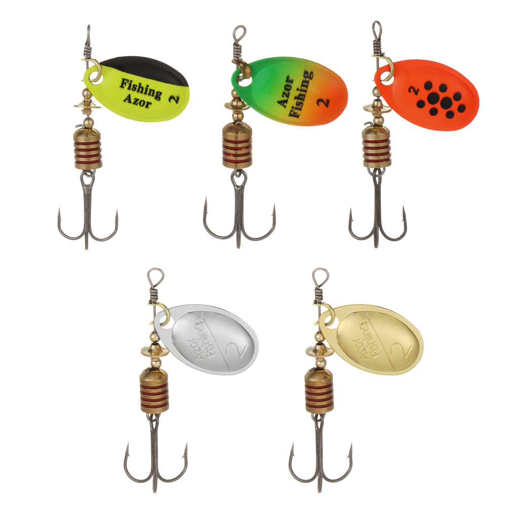 Блесна вращающаяся "Комета" тм AZOR FISHING, №2, 5 гр, 5 цветов - #1