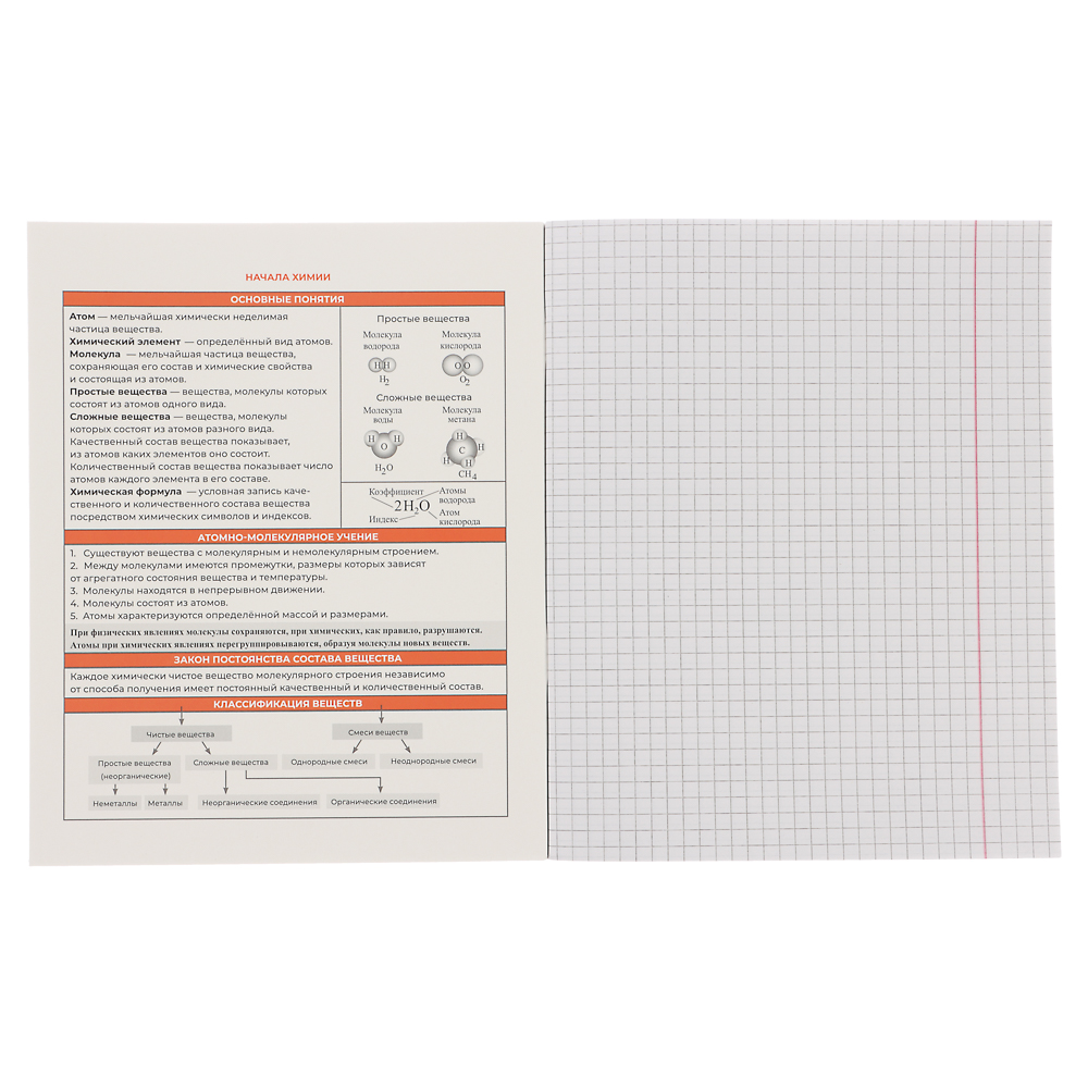 ClipStudio Тетрадь 48л. "Предметная", БЕЛЫЕ ЛИСТЫ, обл.картон, скрепка, 7 видов, справ.мат-л - #9