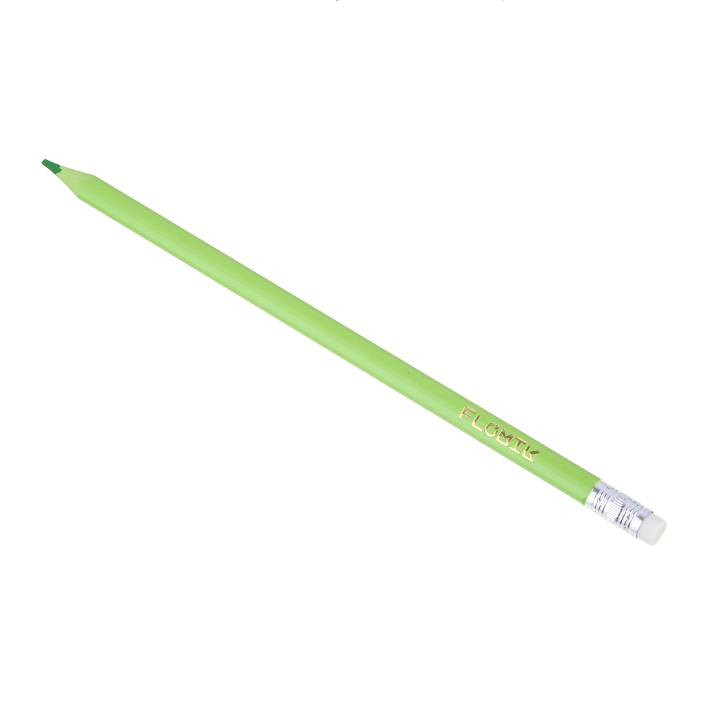 FLOMIK Набор цветных пластиковых стираемых карандашей, ластик, прокрашенный трехгр. корпус, 12 цв. - #5
