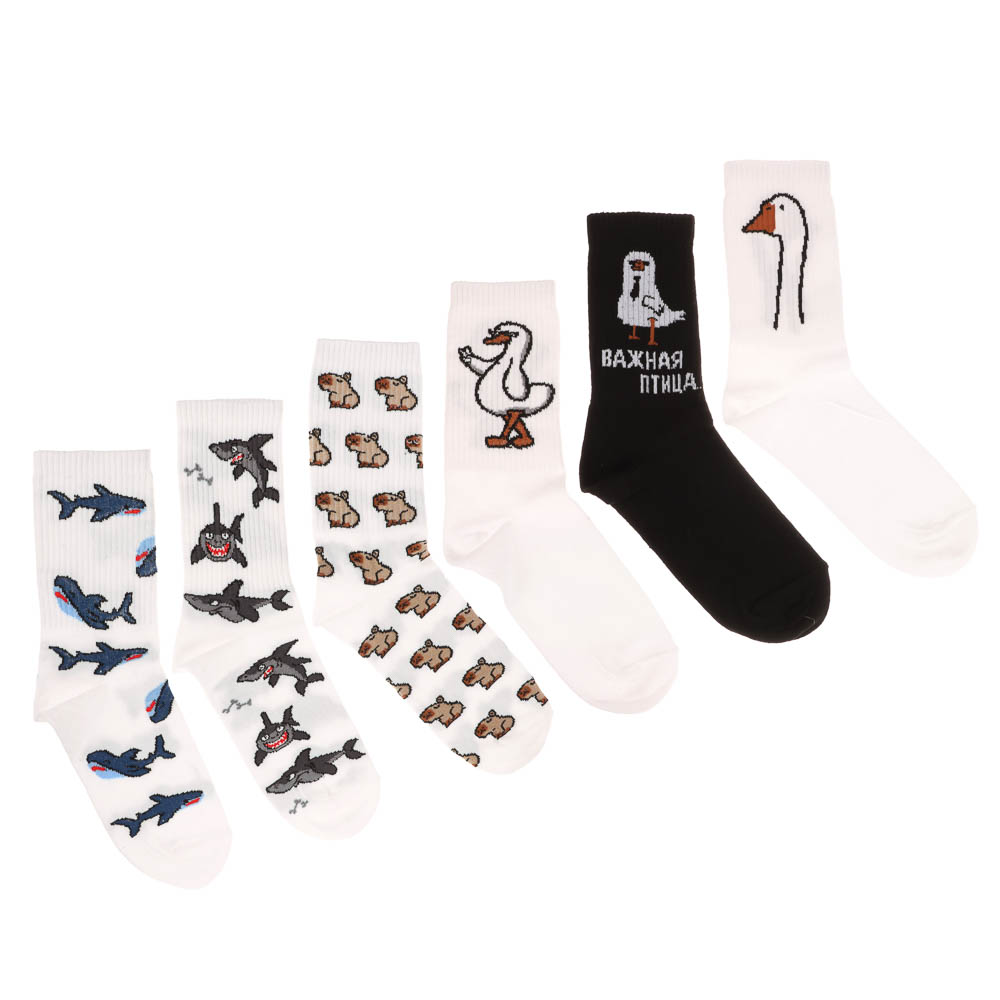 Носки с рисунками, GALANTE, р. 27-29, 80% хлопок, 17% полиамид, 3% эластан, цвета в ас-те - #4