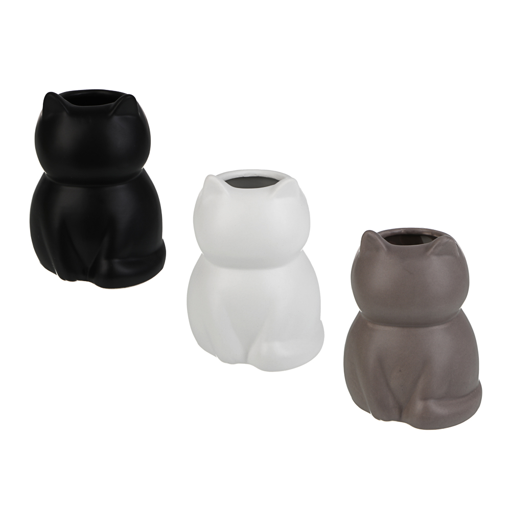 Ваза тм LADECOR "Котик", 11,5 см, керамика, 3 цвета - #1