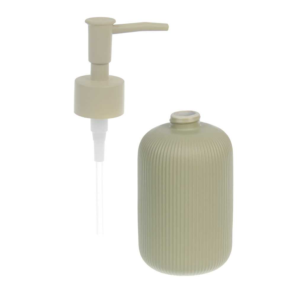 Диспенсер для жидкого мыла тм VETTA Монтана, 300мл, доломит, оливковый, 7,5х7,5х17,5см - #3