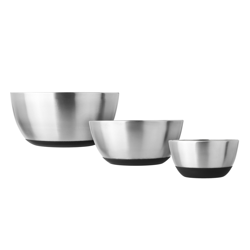 SATOSHI Набор салатников с противоскользящим дном, 14-19-22см, 800-1750-2700мл, нерж.сталь - #2