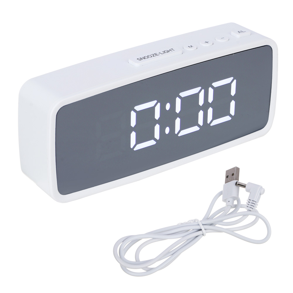 LADECOR CHRONO Будильник электронный, 14x5,7 см, USB/3xAAA, пластик, цвет белый, арт.1 - #3
