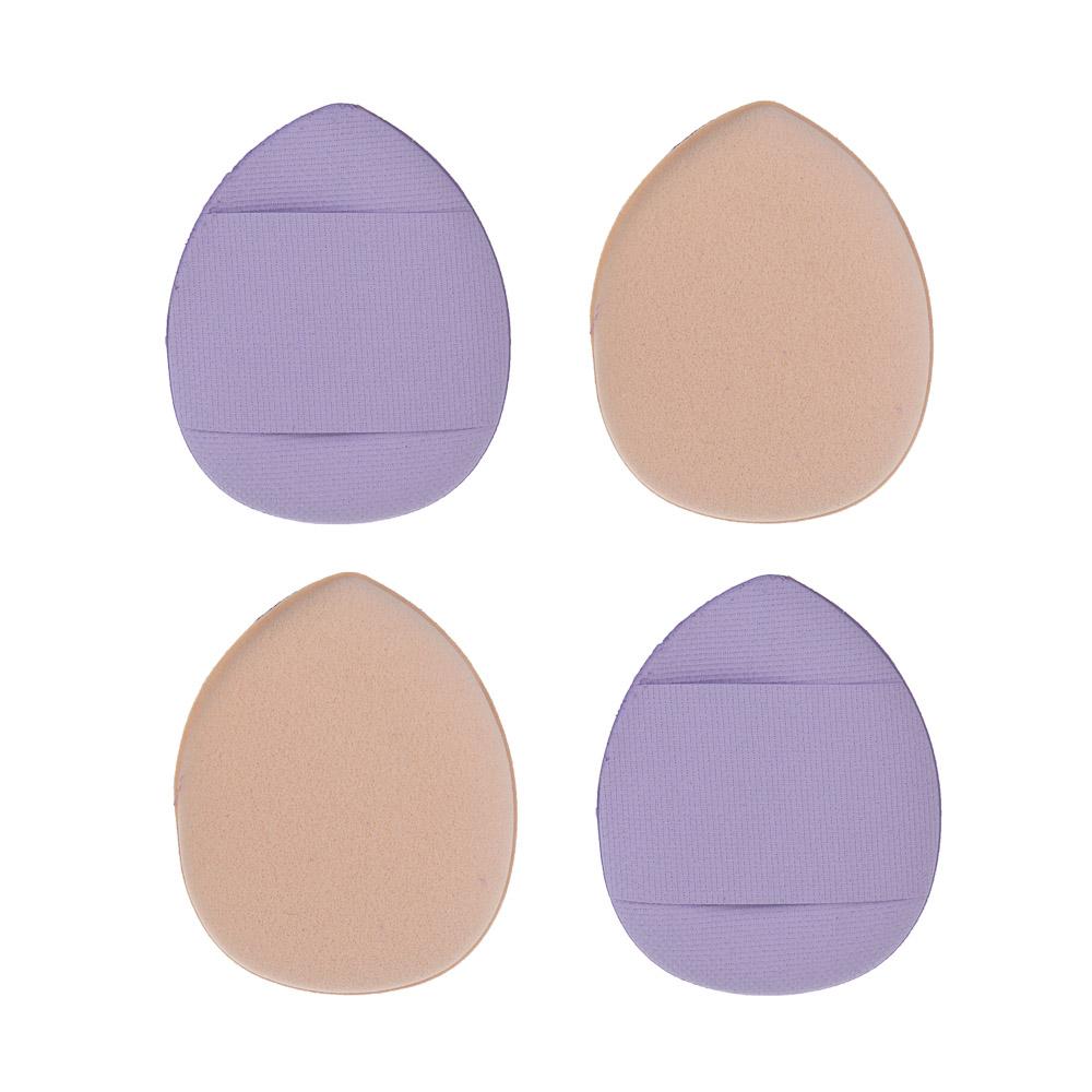 Набор спонжей для тональной основы 4 шт тм ЮНИLOOK, полиуретан, 4 цвета, 2 дизайна - #2