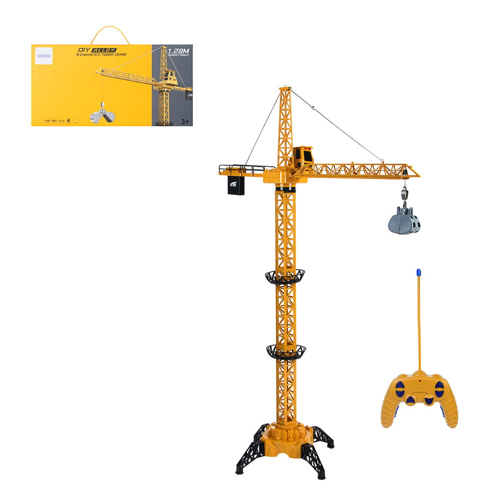 ИГРОЛЕНД Кран радиоуправляемый, 4-х канальный, свет, АКБ, USB, 2хАА, ABS, 41х21,5х18 см - #1