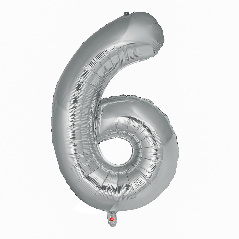 Шар воздушный фольгированный "Цифра" тм Fntastic, 40", серебристый, микс - #2