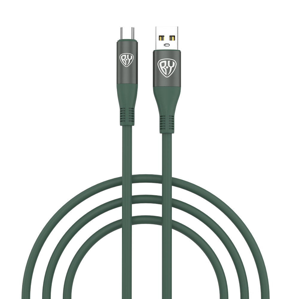 BY Кабель для зарядки Flexi Type-C, 1 м, 3А, Быстрая зарядка QC3.0, зеленый - #1