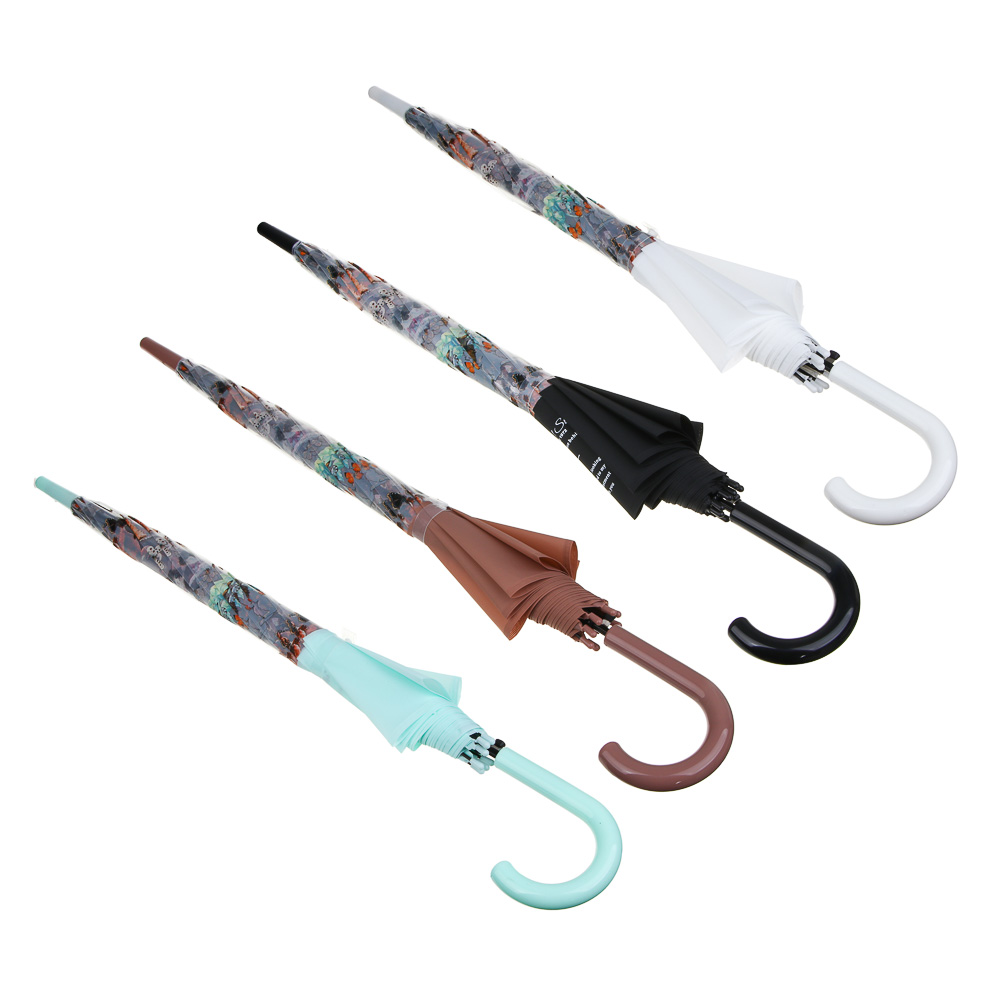 Зонт-трость, металл, пластик, ПВХ, d100см, 8 спиц, 4 цвета - #5