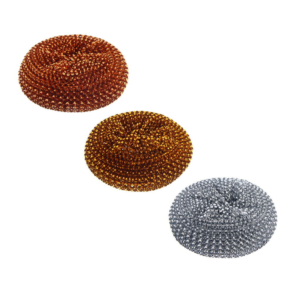 Набор губок для мытья посуды тм VETTA, "Бублик", 3 шт, 30 гр, металл, полиэтилентерефталат - #2